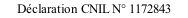 Déclaration CNIL N° 1172843