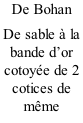 De Bohan De sable à la bande d’or cotoyée de 2 cotices de même